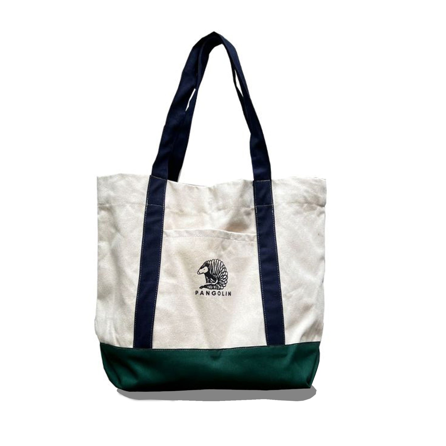 Three Toned Canvas Bag - Green/Off White/Blue